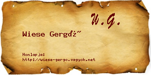 Wiese Gergő névjegykártya